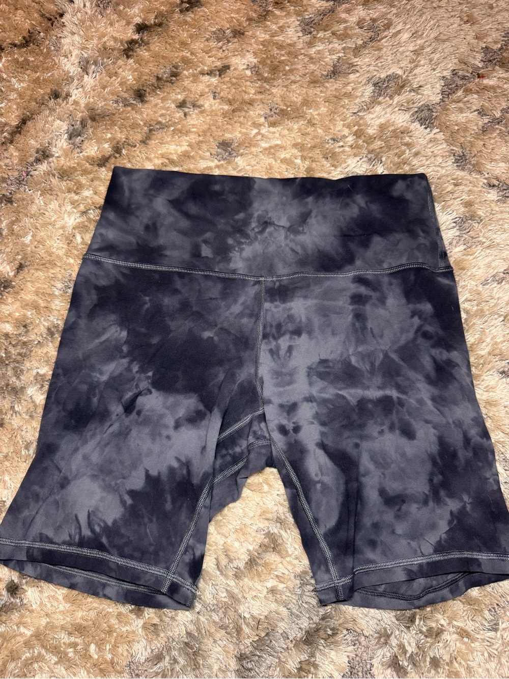 lululemon Diamond Dye athletica Black Tie-Dye High-Rise Bike Shorts
